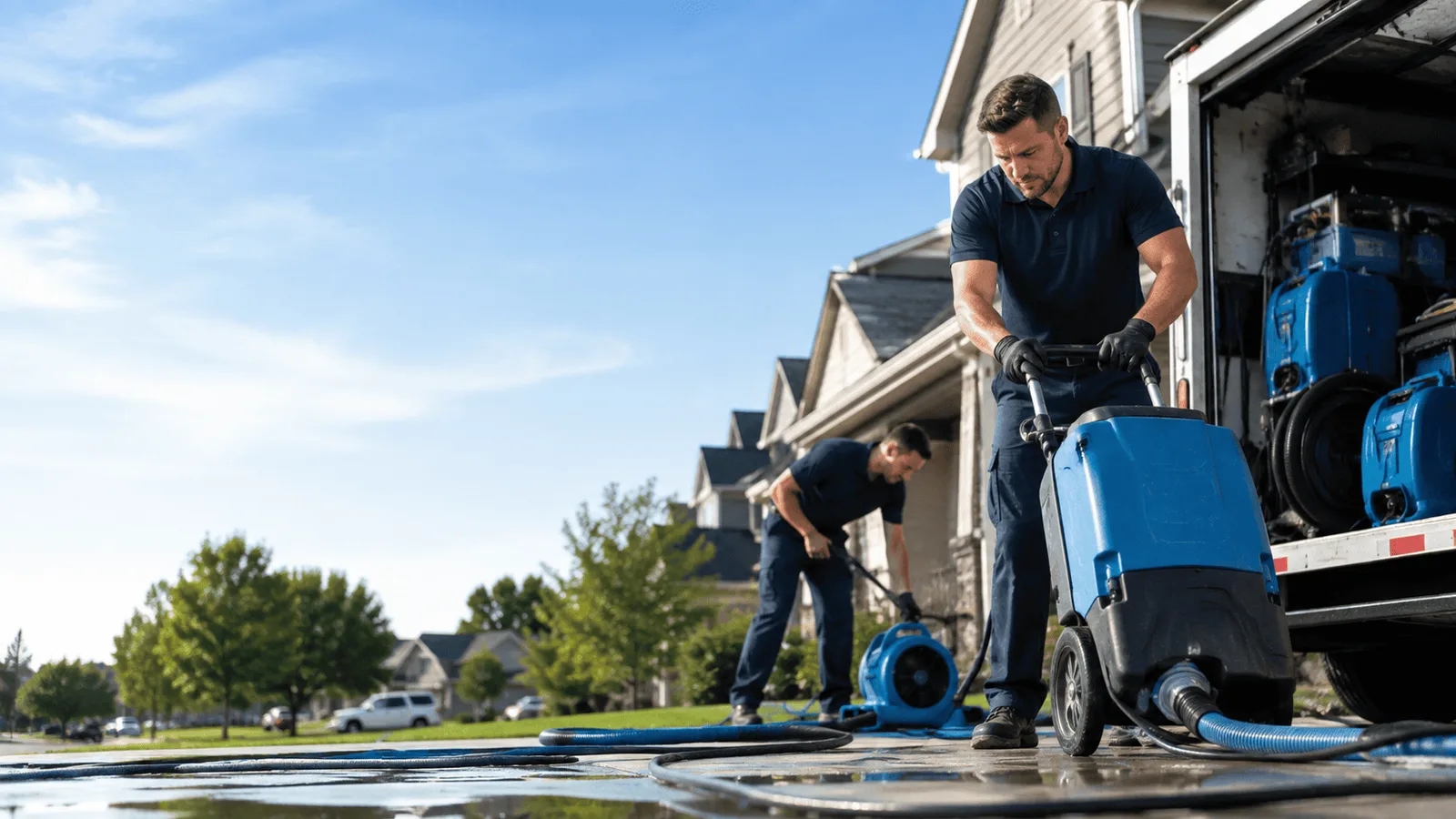 Flooded Basement Cleanup being performed in Powder Springs, TN